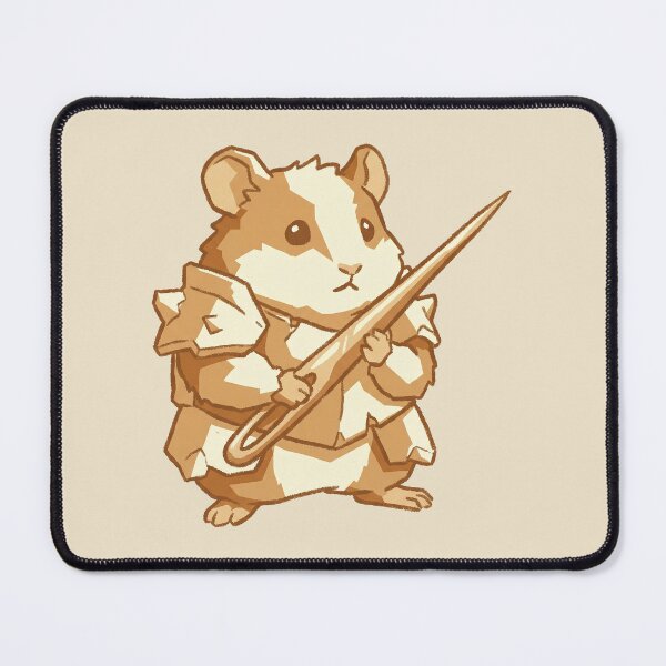 Item preview, Knight Hamster Warrior with Sewing Needle Sword, Cute RPG Fantasy Pet designed and sold by Magnificent Lizard.
