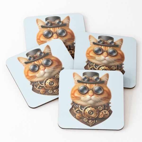 Item preview, Orange Cat Steampunk Adventure Illustration designed and sold by Retr0Tshirts.