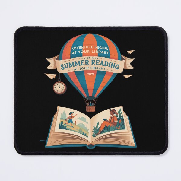 Item preview, Adventure Begins At Your Library Summer Reading Hot Balloon designed and sold by MarryIsMonth.