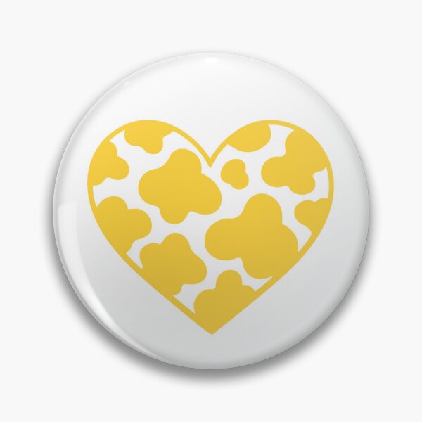 Item preview, Cow print heart yellow designed and sold by GrassFedVegan.