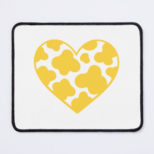 Item preview, Cow print heart yellow designed and sold by GrassFedVegan.