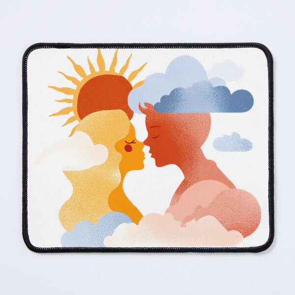 Item preview, Conceptual Sun and Cloud Lovers Kissing Silhouette Art designed and sold by BigStar-Cart.