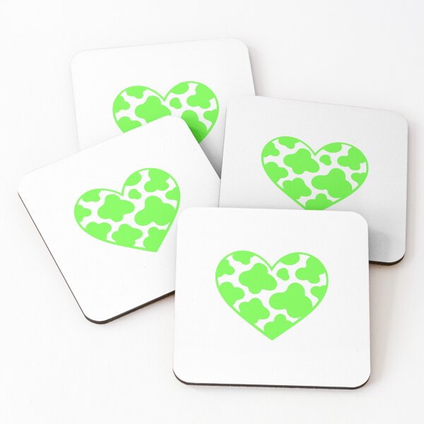 Item preview, Cow print heart green designed and sold by GrassFedVegan.