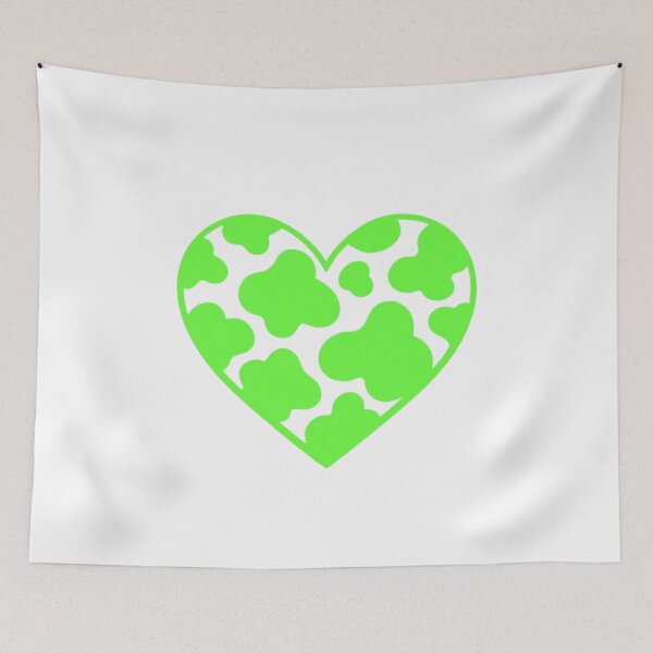 Item preview, Cow print heart green designed and sold by GrassFedVegan.