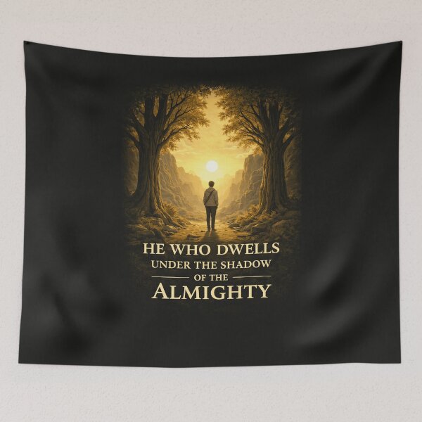 Item preview, He Who Dwells Psalm 91 Christian Art designed and sold by Amerchbiz.