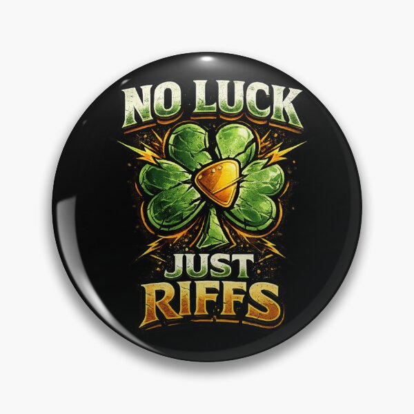 Item preview, No Luck Just Riffs – St. Patrick's Day Metal Pun designed and sold by PunchDrop.