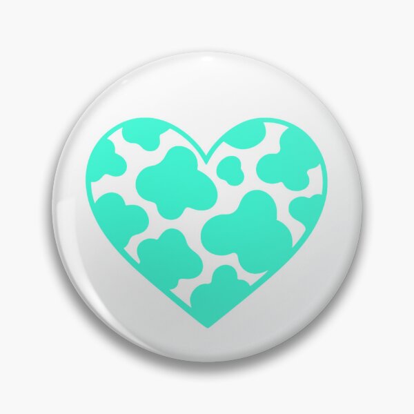 Item preview, Cow print heart cyan designed and sold by GrassFedVegan.