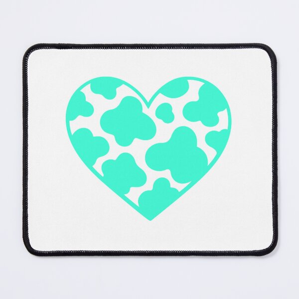 Item preview, Cow print heart cyan designed and sold by GrassFedVegan.
