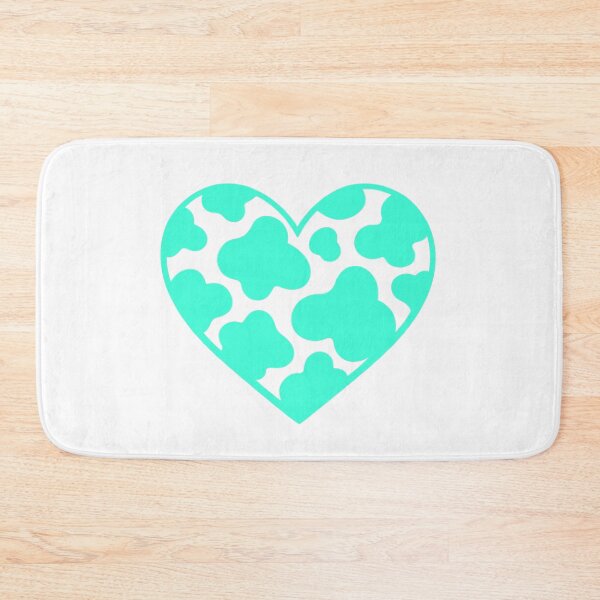 Item preview, Cow print heart cyan designed and sold by GrassFedVegan.