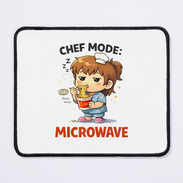 Item preview, Chef Mode: Microwave – Cute Chibi Late Night Noodles Illustration designed and sold by Snackwear Apparel.