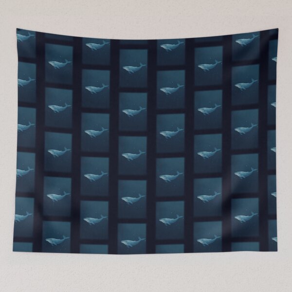 Item preview, Cosmic Whale – Dreamlike Blue Illustration of the Ocean and Stars designed and sold by soletstudio.