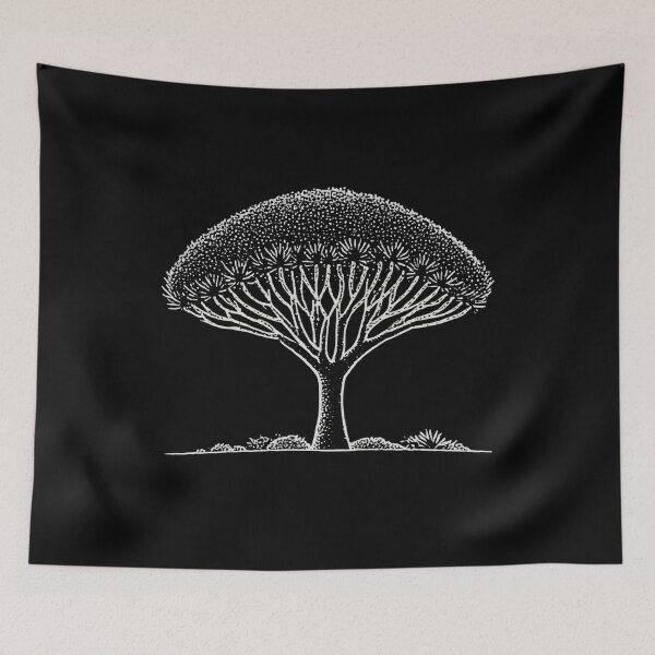 Item preview, Dragon Blood Tree Minimalist Dotwork Art designed and sold by ConcienciaEco.