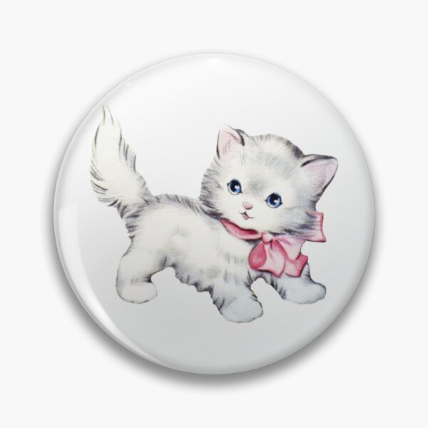 Item preview, vintage kitten with a bow designed and sold by delicate-pov.