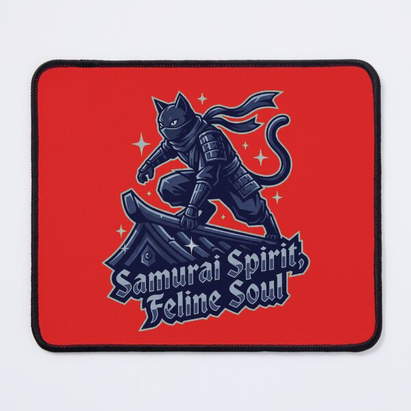 Item preview, The Midnight Ninja: Stealthy Black Cat Shinobi on Temple Roof Art designed and sold by Thaivi Design.