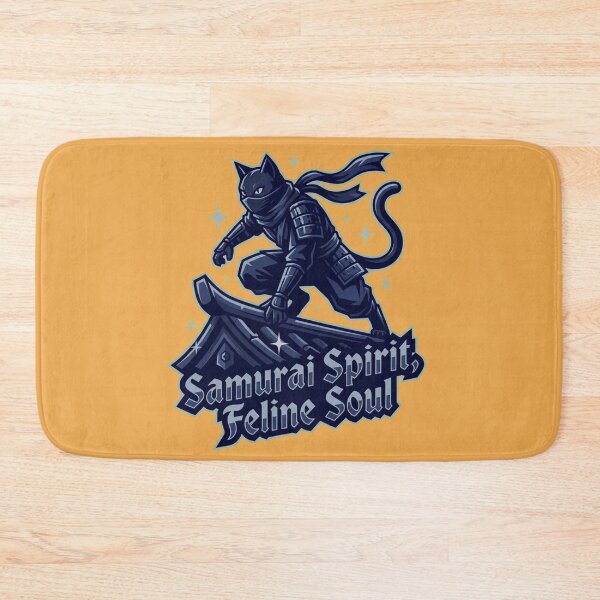 Item preview, The Midnight Ninja: Stealthy Black Cat Shinobi on Temple Roof Art designed and sold by Thaivi Design.