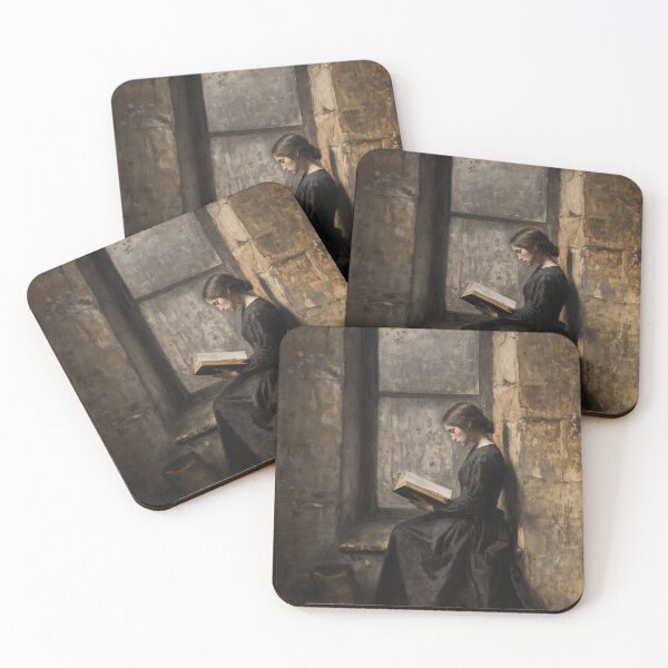 Item preview, The Silent Scholar - Moody Dark Academia Oil Painting designed and sold by LovelyHomeArt.
