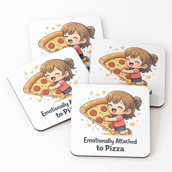 Item preview, Emotionally Attached to Pizza – Cute Chibi Food Lover Illustration designed and sold by Snackwear Apparel.
