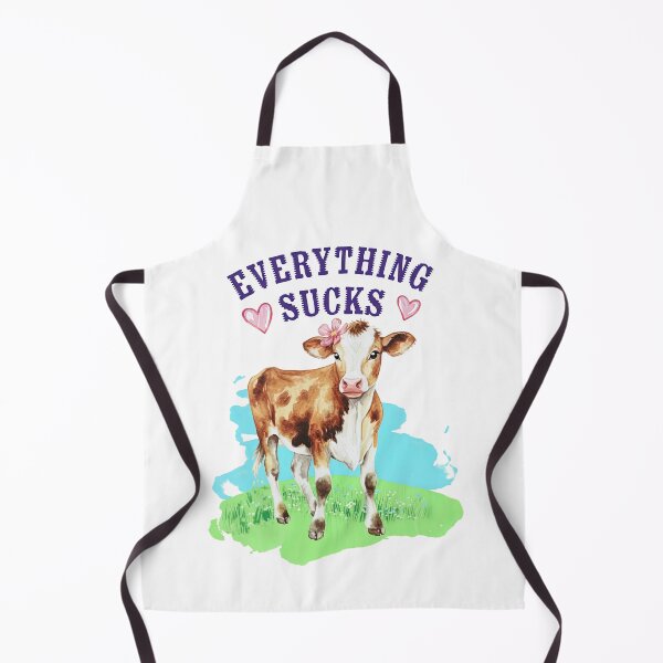 Item preview, Everything Sucks Cute Cow Funny Cottagecore Graphic designed and sold by SpookshowDesign.