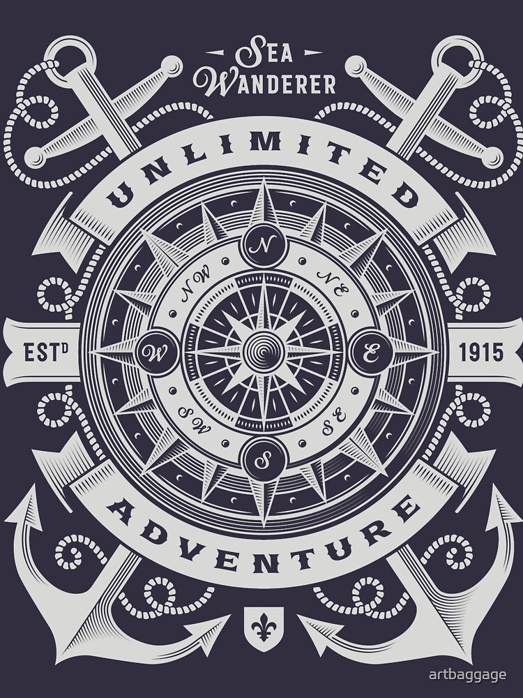 Sea Wanderer Unlimited Adventure T-shirt by artbaggage