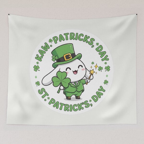Item preview, Kawaii Lucky Leprechaun Cat and Bunny - Purr-fectly Lucky St. Paddy's designed and sold by arup7980.