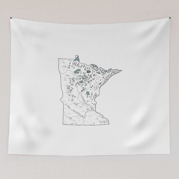 Item preview, Minnesota Illustrated Map – Hand-Drawn Rivers & Nature Adventure Sketch designed and sold by Paper Drip.