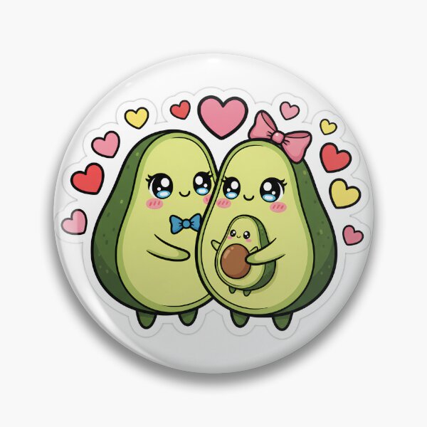 Item preview, Cute kawaii avocado couple with baby - Funny Valentine illustration  designed and sold by mayatA-rt.