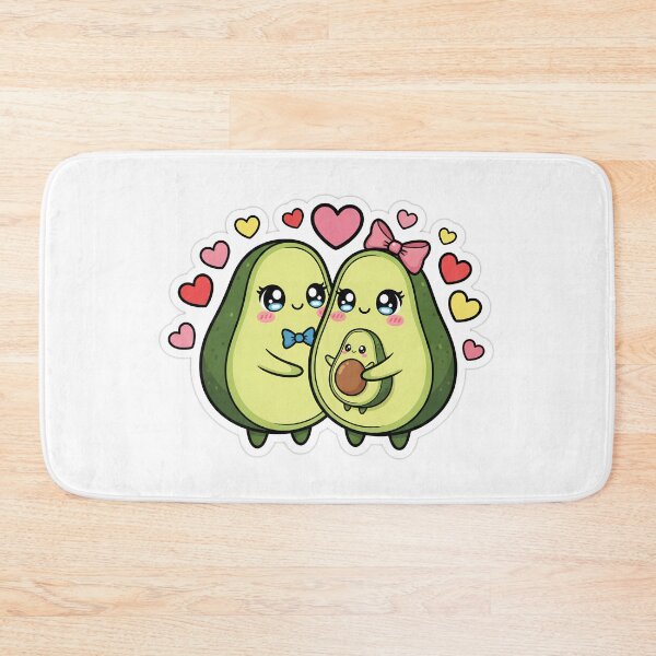 Item preview, Cute kawaii avocado couple with baby - Funny Valentine illustration  designed and sold by mayatA-rt.