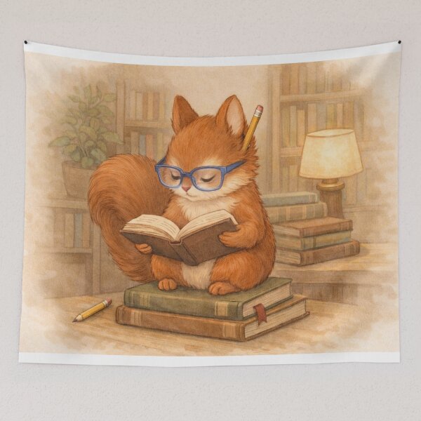 Item preview, The Bookish Squirrel designed and sold by SecretSquirrellDesigns.