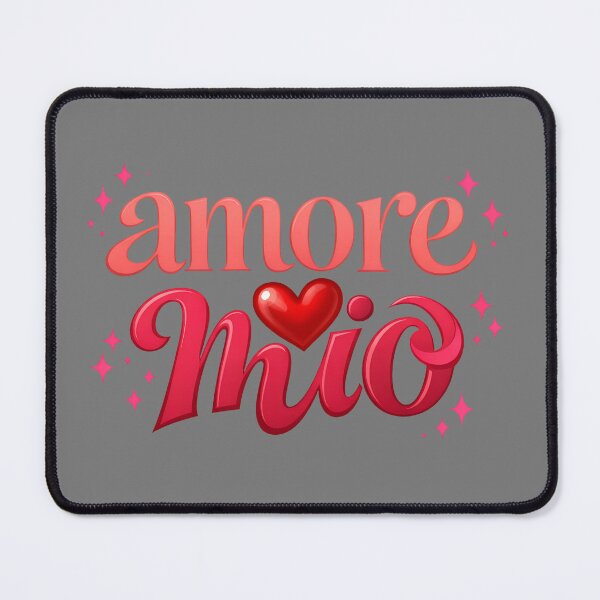Item preview, Amore Mio Romantic Heart Typography Design designed and sold by PrintandJoy.
