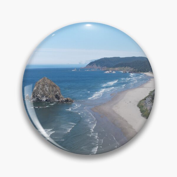 Item preview, Haystack Rock Aerial Photo – Oregon Coast Landscape Photography by Tempraneo Photo designed and sold by Tempraneo Photo.