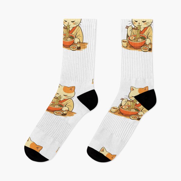 Item preview, Cat eating ramen noodles Kawaii Style designed and sold by chrysaioann.