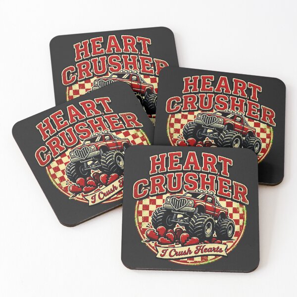 Item preview, Retro Heart Crusher Monster Truck Varsity Valentine designed and sold by Thaivi Design.