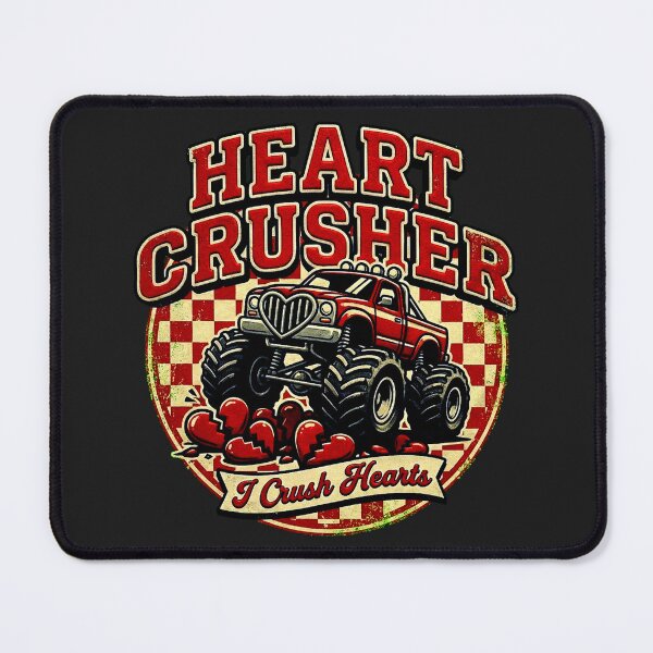 Item preview, Retro Heart Crusher Monster Truck Varsity Valentine designed and sold by Thaivi Design.
