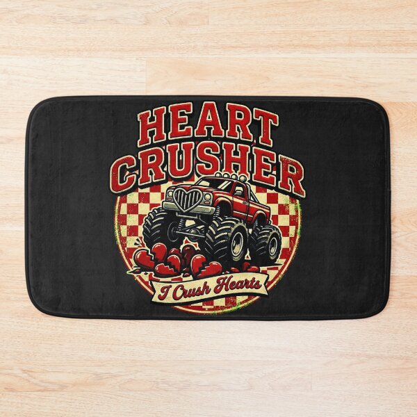 Item preview, Retro Heart Crusher Monster Truck Varsity Valentine designed and sold by Thaivi Design.