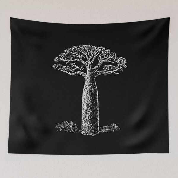 Item preview, African Baobab Tree of Life Dotwork Silhouette designed and sold by ConcienciaEco.
