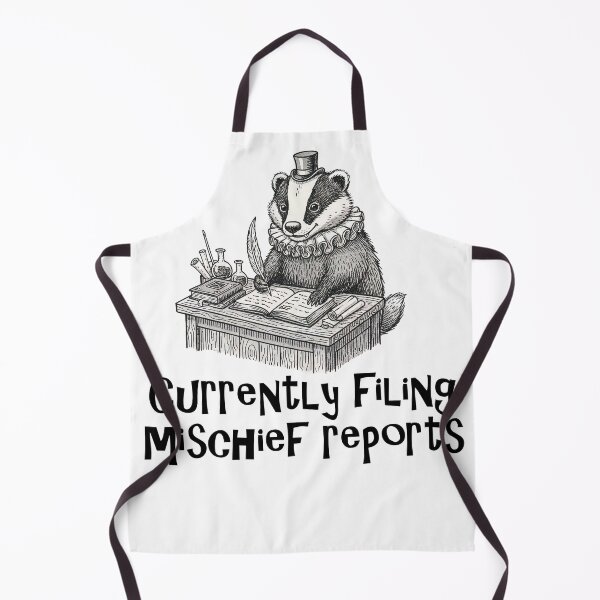 Item preview, Currently Filing Mischief Reports Funny Badger designed and sold by SpookshowDesign.
