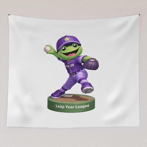 Item preview, Leap Year Baseball Bobblehead - Frog Pitching designed and sold by Leap29 Designs.