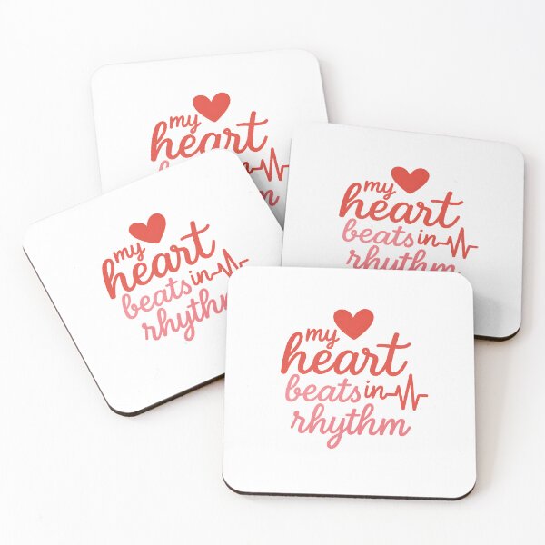 Item preview, My Heart Beats in Rhythm – Romantic Valentine Heartbeat Quote designed and sold by SVALANART.