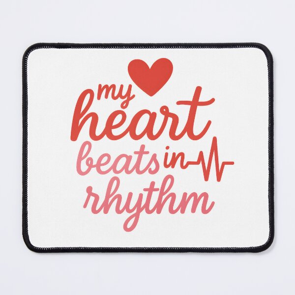 Item preview, My Heart Beats in Rhythm – Romantic Valentine Heartbeat Quote designed and sold by SVALANART.
