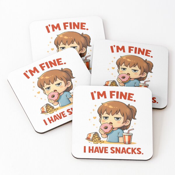 Item preview, I’m Fine. I Have Snacks – Cute Chibi Snack Lover Illustration designed and sold by Snackwear Apparel.