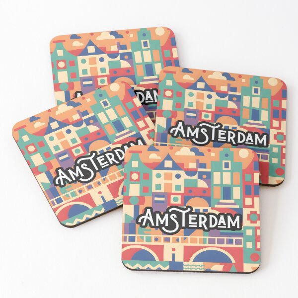 Item preview, Amsterdam Cityscape – Vibrant Urban Art Print 2 designed and sold by Psycho-Crazy.