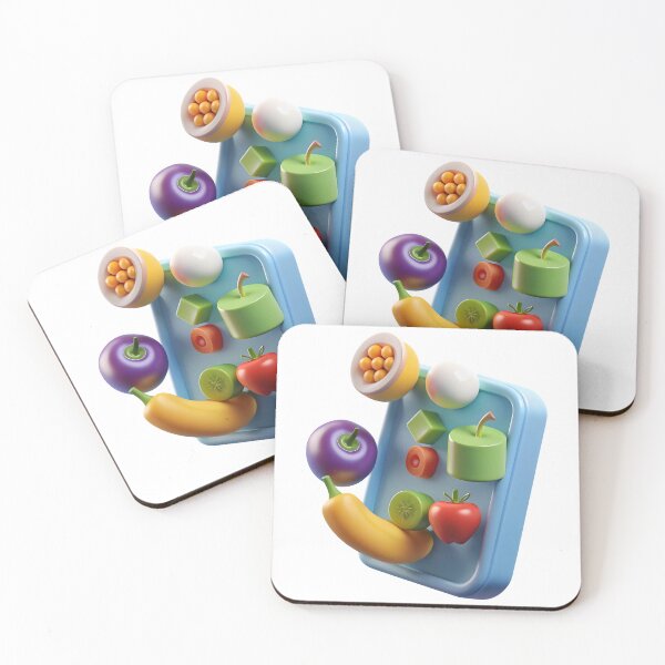 Item preview, Vibrant fruit and vegetables spilling out of blue tray on black designed and sold by Creative88Art.
