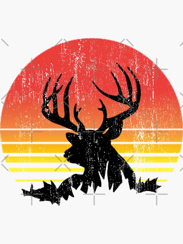 Buck Deer At Sunset Worn Look Sticker for Sale by crazycow75