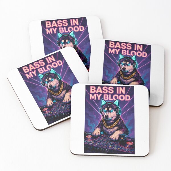 Item preview, Husky DJ Neon Club – Bass in My Blood designed and sold by Pineapple-Tree.