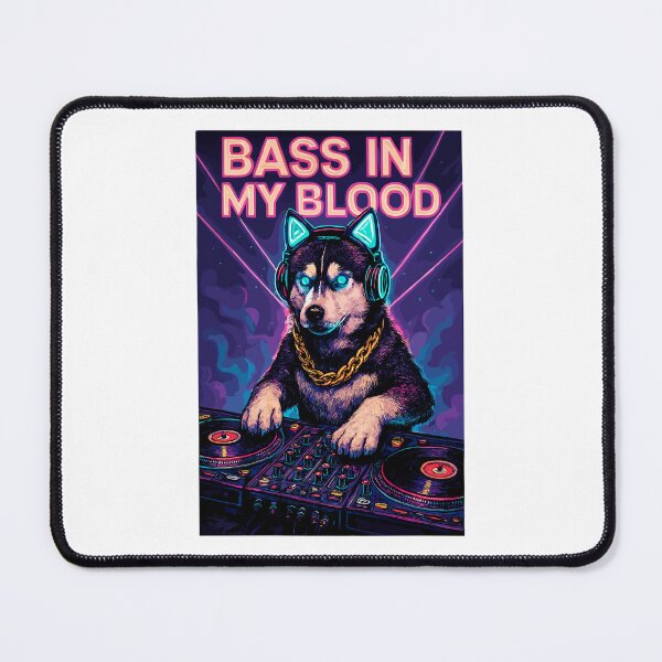 Item preview, Husky DJ Neon Club – Bass in My Blood designed and sold by Pineapple-Tree.