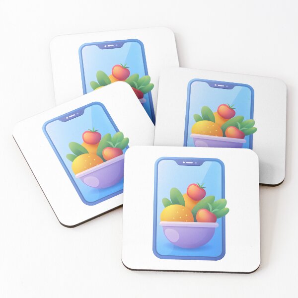 Item preview, Smartphone screen displays healthy food bowl with fresh fruit designed and sold by Creative88Art.