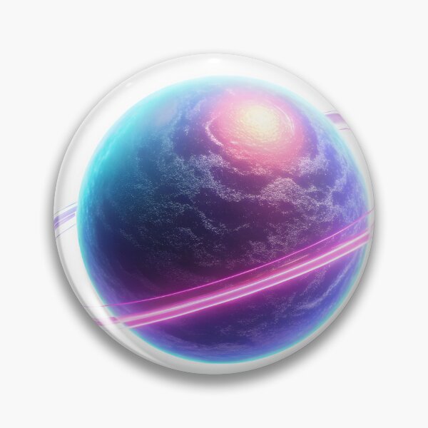 Item preview, Vibrant purple planet with glowing rings in deep space designed and sold by Creative88Art.