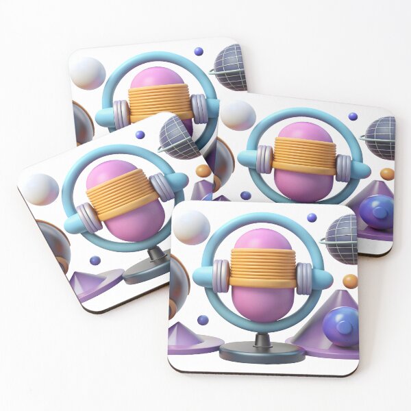 Item preview, Vibrant 3D geometric shapes in dynamic composition on black designed and sold by Creative88Art.