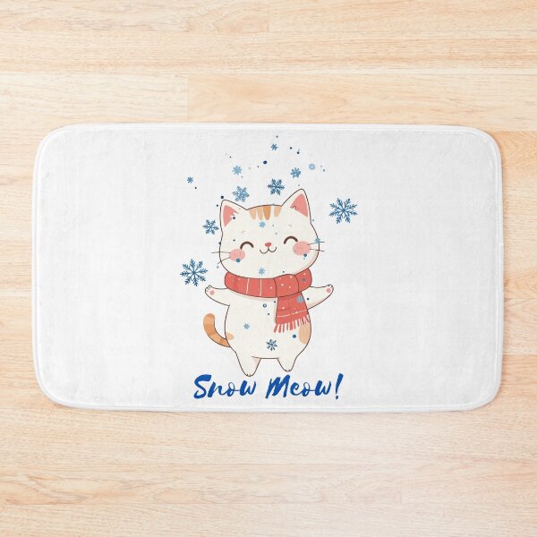 Item preview, Cute Cat Dancing in Snow – Kawaii Winter Cat Art designed and sold by MarWachaN.
