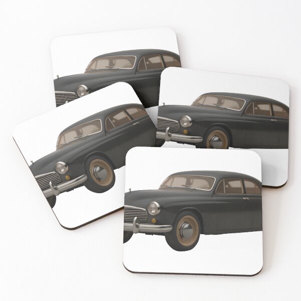 Item preview, Vintage black coupe car with chrome accents on black background designed and sold by Creative88Art.
